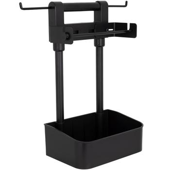 Vielseitiger Grill-Butler mit Haken und Ablage für Grillzubehör und Küchenrolle, schwarz, Ordnung am Grill, Robust, wetterfest