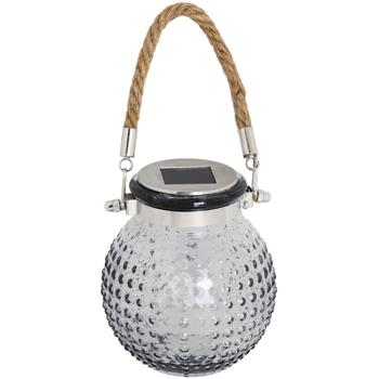 Preview: 2er-Set Stimmungsvolle Glaskugel LED Solarleuchte mit Jute-Kordel:  Für Garten, Balkon & Terrasse, dekorativ & warmes Licht