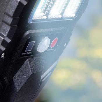 Preview: Solar-Aussen-Wandstrahler mit Bewegungsmelder & Fernbedienung, 108 SMD LEDs, IP65, superhelle, wetterfeste Aussenbeleuchtung für Einfahrt, Hof & Garten