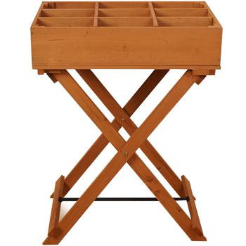 Preview: Edler Kräuter- und Anzuchttisch aus Holz, 58 x 38 x 75 cm, für gesunde Kräuter & Pflanzenanzucht auf Balkon & Terrasse