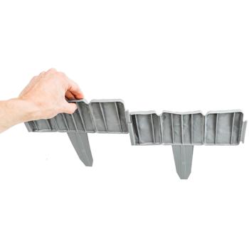 Preview: Beetumrandung in Steinoptik grau, 20er-Set: für klare Beetkanten & gepflegten Garten, wetterfest, flexibel & langlebig, einfache Montage