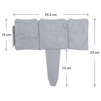 Preview: Beetumrandung in Steinoptik grau, 20er-Set: für klare Beetkanten & gepflegten Garten, wetterfest, flexibel & langlebig, einfache Montage