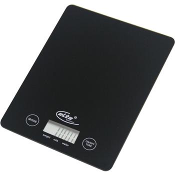 Moderne Digitalwaage, Touchscreen, Hartglas, edles schwarz, bis 5kg, gramm-genau: Elegante Küchenwaage für einfache Bedienung