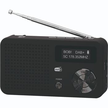 Preview: Klassisches DAB+ & UKW Kofferradio, schwarz, mit Wecker, kristallklarer Empfang & mit langer Akkulaufzeit