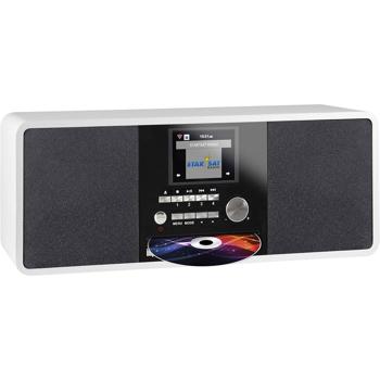 Preview: Stereo-Hybridradio in stylischem schwarz-weiss mit CD-Player, DAB+, Internetradio & Bluetooth 5.0 – Radio mit USB, 2x15W & Farbdisplay