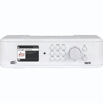 Preview: Modernes Unterbau-Küchenradio DAB+/FM, weiss, Bluetooth 5.1, EWF-Notfallwarnsystem und TFT-LCD-Farbdisplay, kompakt, sicher & vielseitig