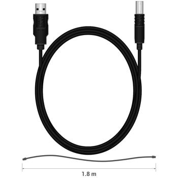 Preview: High-Speed Anschlusskabel 2.0 USB-A auf USB-B - Für Drucker, Scanner & externe Festplatten - Sichere Datenübertragung, 1.8m Länge, Plug-and-Play, Schwarz