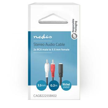 Preview: Audio-Kabeladapter 3,5-mm-Buchse zu Cinch-Stecker, 0,2 m: Ein Stereo-Konverter für HiFi & TV – Kompakt & Klangstark