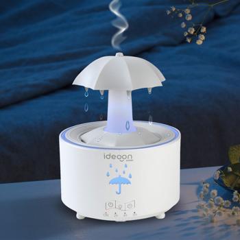 Preview: Aroma Diffuser 300ml mit Regenlampe – Schirm Design, 7 Farben LED, Timer & Fernbedienung, Luftbefeuchter zur Aromatherapie & beruhigende Atmosphäre