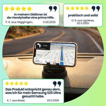 Preview: Auto Smartphone Halterung 360° mit Nano-Saugkraft – Premium Handyhalterung für Auto & Schreibtisch mit 3M-Klebestoff-Befestigung