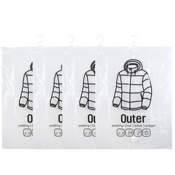 Preview: 12er-Set Vakuum-Beutel mit Kleiderhaken, 67 x 90 cm: Ein effiziente Kleiderhülle für Bettwäsche & Kleidung - Schützen Sie Ihre Textilien