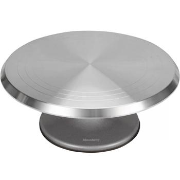 Edler drehbarer Tortenständer Aluminium mit Fuss, Ø 31 cm, stabil & hochwertig, perfekte Tortendekoration & Präsentation, für Bäcker & Hobbykonditoren