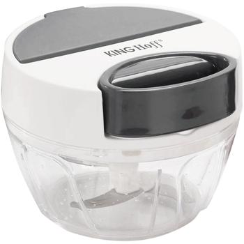 Seilzug-Multi-Zerkleinerer, 400 ml, weiss-grau, Zwiebelschneider für müheloses Zerkleinern von Gemüse, Kräutern & Nüssen