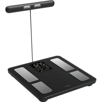 Profi Personenwaage mit Handsensoren & digitalem Farbdisplay, schwarz: umfangreiche Körperanalyse für Gesundheit & Fitness, präzise Messungen