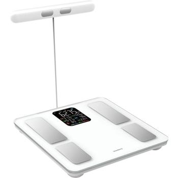 Profi Personenwaage mit Handsensoren & digitalem Farbdisplay, weiss: umfangreiche Körperanalyse für Gesundheit & Fitness, präzise Messungen