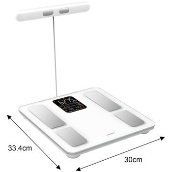 Preview: Profi Personenwaage mit Handsensoren & digitalem Farbdisplay, weiss: umfangreiche Körperanalyse für Gesundheit & Fitness, präzise Messungen