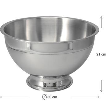 Preview: Edelstahl Sektkühler mit Standfuss 30x21cm: Eleganter Flaschenkühler, gross & robust – Ideal für Champagner, Wein & stilvolle Partys