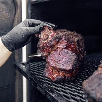 Preview: Präzises smartes Fleisch-, Braten- & Ofenthermometer, bis +300 °C, kabelloser Fühler aus Edelstahl, App-Steuerung für BBQ, Grill, Smoker, Backofen