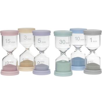 Buntes Sanduhren-Set: 6 Laufzeiten (1-30 Min.) für spielerisches Zeitmanagement, ideal für Kinder, Küche & Spiele