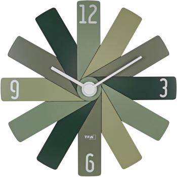 Preview: Design-Wanduhr CLOCK IN THE BOX, Masse: Ø 40 cm, grün: Moderne Wanddekoration & Blickfang, leise & hochwertig, für Wohnzimmer & Küche