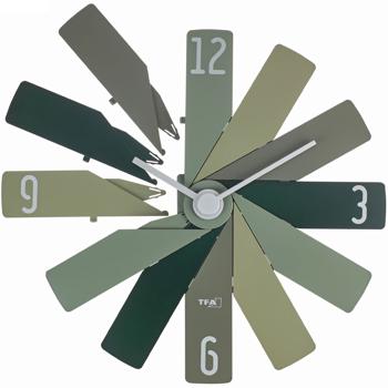 Preview: Design-Wanduhr CLOCK IN THE BOX, Masse: Ø 40 cm, grün: Moderne Wanddekoration & Blickfang, leise & hochwertig, für Wohnzimmer & Küche