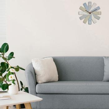 Preview: Design-Wanduhr CLOCK IN THE BOX, Masse: Ø 40 cm, bunt: Moderne Wanddekoration & Blickfang, leise & hochwertig, für Wohnzimmer & Küche