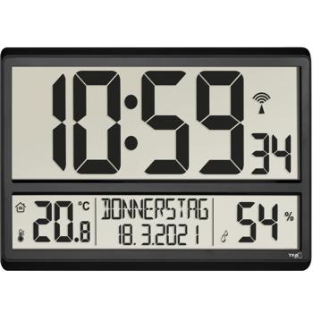 Preview: Digitale Funkuhr mit XL-Display und Raumklima-Werten, automatische Zeiteinstellung & einfache Ablesbarkeit für Büro, Wohnzimmer & Küche