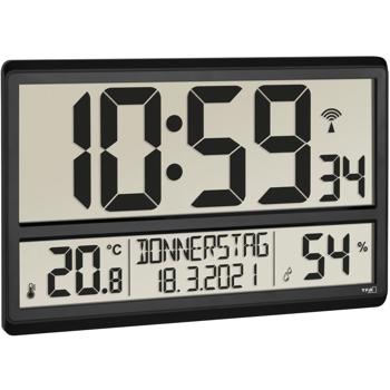 Digitale Funkuhr mit XL-Display und Raumklima-Werten, automatische Zeiteinstellung & einfache Ablesbarkeit für Büro, Wohnzimmer & Küche