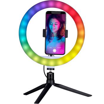 Profi LED Ringlicht mit Handyhalterung und Stativ, 150 LEDs, Ø 26 cm: Perfekt für TikTok, YouTube & Videocalls