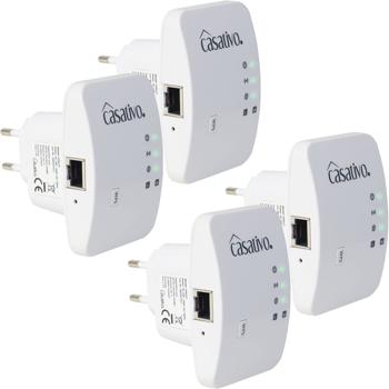 Preview: 4er-Set Mini-WLAN-Repeater mit WPS-Funktion, 300 Mbit/s, LAN-Anschluss & 2,4 GHz, Verstärkt das WLAN-Signal & erweitert die Reichweite