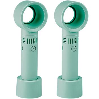 2er-Set Hand- & Tischventilator, Grün, Akku: 3 Stufen, leise & tragbar – Die perfekte mobile Erfrischung fur Zuhause & unterwegs