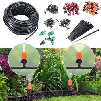 2er-Set 136-tlg Sprinkler Bewässerungs-Set 2x 40m: Zuschneidbar, effizient & wassersparend – Automatische Pflanzenbewasserung fur Garten & Beet