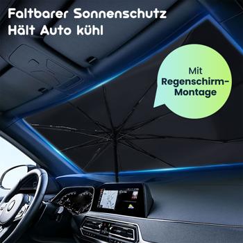 Preview: Wärmeisolierender Sonnenschutz Windschutzscheibe 125x65cm: UV50+ Schutz – Hält Auto kühl, schützt Innenraum & Armaturen effektiv