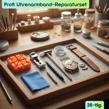 Preview: Profi Uhrenarmband-Reparaturset 26-tlg. – Armbandkürzer & Werkzeug Set für den Bandwechsel – Uhrenwerkzeug für zu Hause