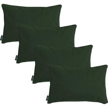 4er-Set Deko-Outdoorkissen Grün - Wasserabweisend, UV-Schutz, Antibakteriell - Aus recyceltem Material, 50x30x10 cm - Für Lounge, Garten & Sofa