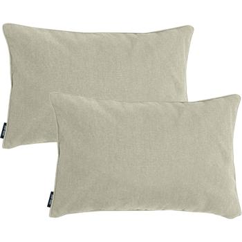 2er-Set Deko-Kissen - wasserabweisend & UV-geschützt - Outdoor Lounge Kissen beige 50x30x10cm - recyceltes Material waschbar Madison
