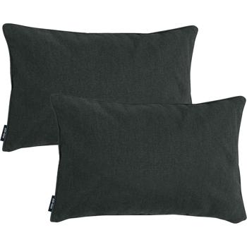 2er-Set Madison Outdoorkissen - Wasserabweisend, UV-Schutz & Schmutzabweisend für Lounge, Gartenstuhl & Sofa - Dunkelgrau, 50x30x10 cm