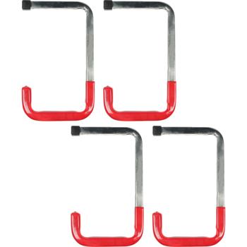 Schwerlast-Wandhaken mit Gummierung, 4-tlg, je 45 kg, 26x15 cm : schonende & sichere Aufbewahrung, rutschfest für Werkzeug, Fahrräder & Haushaltsgeräte