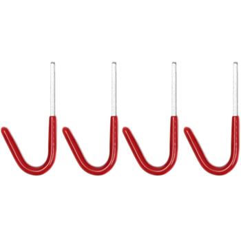 Preview: Universalhaken mit Gummierung, 4-tlg, je 35 kg, 8x3,5 cm : schonende & sichere Aufbewahrung, rutschfest für Werkzeug, Garten- & Haushaltsgeräte