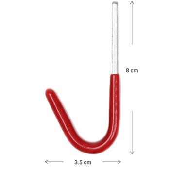 Preview: Universalhaken mit Gummierung, 8-tlg, je 35 kg, 8x3,5 cm : schonende & sichere Aufbewahrung, rutschfest für Werkzeug, Garten- & Haushaltsgeräte