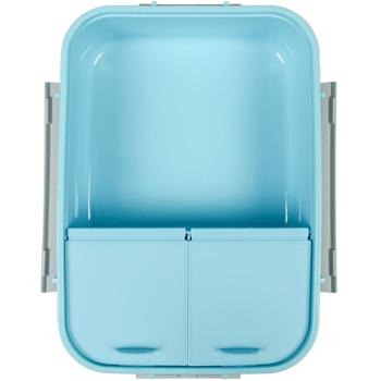 Preview: Stabile Lunchbox mit Kunststoff Clip-Deckel, 3-Fächer, 1,2 l: Für portionierte Mahlzeiten & Snacks, für Schule, Büro & Reise