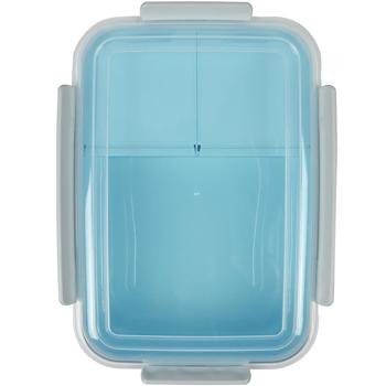 Stabile Lunchbox mit Kunststoff Clip-Deckel, 3-Fächer, 1,2 l: Für portionierte Mahlzeiten & Snacks, für Schule, Büro & Reise