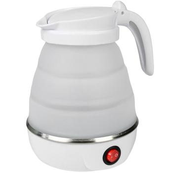 Faltbarer Wasserkocher, weiss, 600 ml: Für Reisen, Camping & Zuhause, platzsparend, sicher & einfach zu bedienen