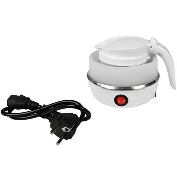 Preview: Faltbarer Wasserkocher, weiss, 600 ml: Für Reisen, Camping & Zuhause, platzsparend, sicher & einfach zu bedienen