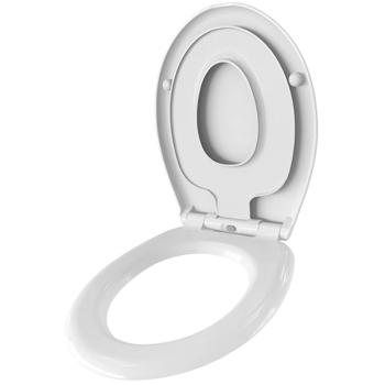 Preview: Robuster 2-in-1 WC-Deckel mit Kindereinsatz & Absenkautomatik Soft Close, 44,5 x 37,2 cm, weiss, Quick-Release-Funktion für eine einfache Reinigung
