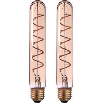 2er-Set LED-Filament-Lampe Röhre T30 E27 - Dimmbar, warmweiss 3000K, 360°-Beleuchtung für Wohn- & Schlafzimmer - 4W, 240lm, 25.000 Std. Lebensdauer