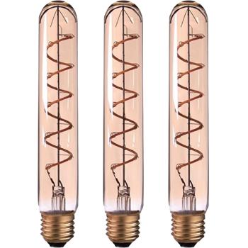 3er-Set LED-Filament-Lampe Röhre T30 E27 dimmbar - 4W warmweiss 240lm für Wohn-/Schlafzimmer - 3000K 25.000h Ø 30x185mm CRI>75