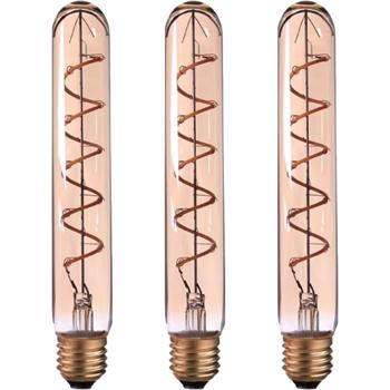 3er-Set LED Filament Lampe Röhre T30 E27 - 4W Dimmbar - 240lm Warmweiss 3000K - Lange Lebensdauer 25.000h - Für gemütliche Wohn-/Schlafzimmer Atmosphäre
