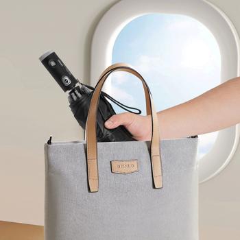 Preview: 2er-Set Faltbarer Regenschirm mit LED-Taschenlampe, Ø105 cm, schwarz: Ein perfekter Allwetter-Begleiter für Dunkelheit & Regenschauer