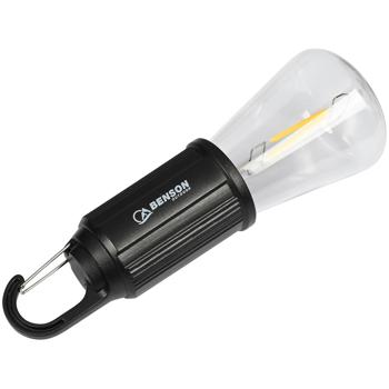 Preview: 2er-Set LED Campinglampe mit Clip-Haken, schwarz: 100lm, Akku, praktischer Aufhänger – mobile Beleuchtung für Camping- und Outdoor-Abenteuer
